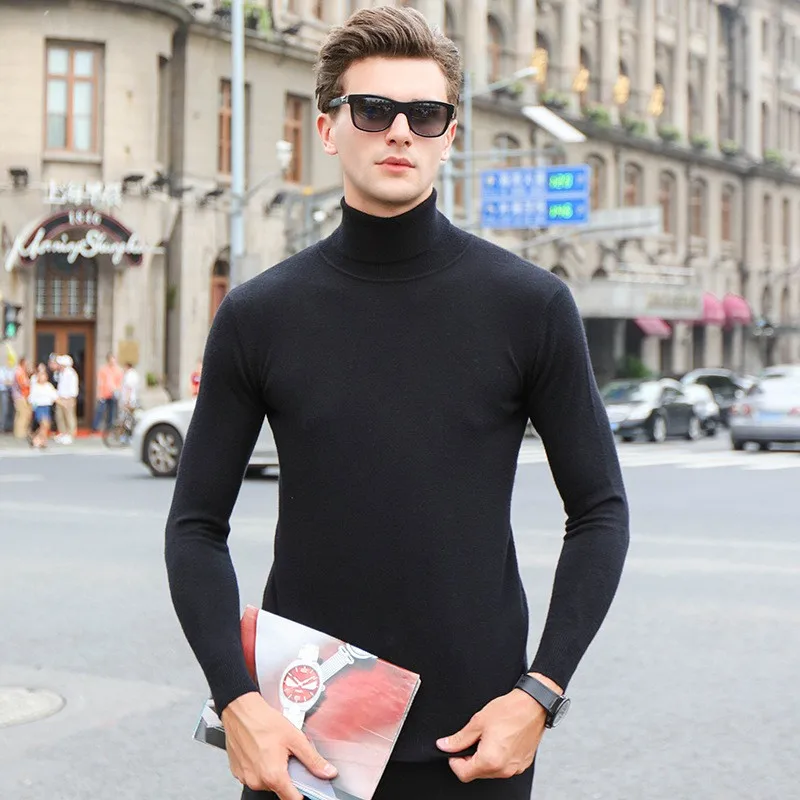 Новинка бренд Для мужчин шерстяной свитер осень-зима turtlenecthick Kintwear пуловер Рождество Для мужчин S Свитеры для женщин с длинными рукавами высокое качество