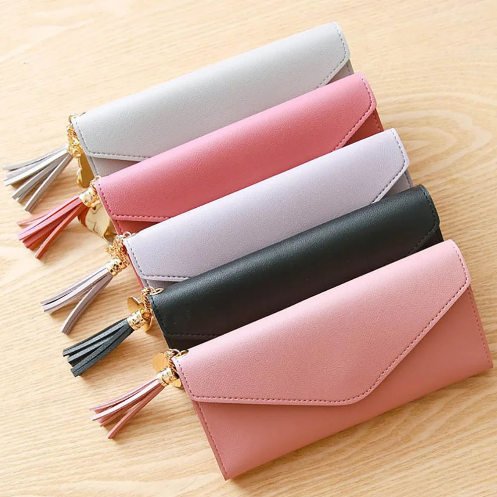 

Women Wallet New Fashion Coin Purse Credit Card Holder Long Hasp Purses High Quality PU Leather Ladies Pocket Female Clutch Bag