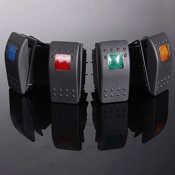 

12V LED ON-OFF ILLUMINATED ROCKER SPST SWITCH CAR VAN DASH BOAT MARINE WATERPROOF