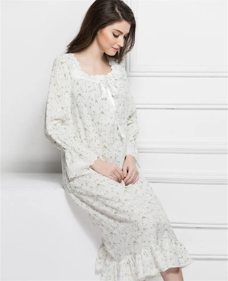 Ночные рубашки для девочек домашнее платье Ночная рубашка, одежда для сна с принтом Пижама Винтаж ночная рубашка женская кружевная одежда для сна# H303