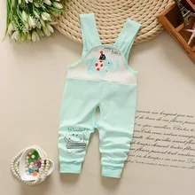 Весенние комбинезоны для новорожденных, детские штаны с открытым шаговым швом для мальчиков и девочек, комбинезон на лямках с рисунком, милая детская одежда