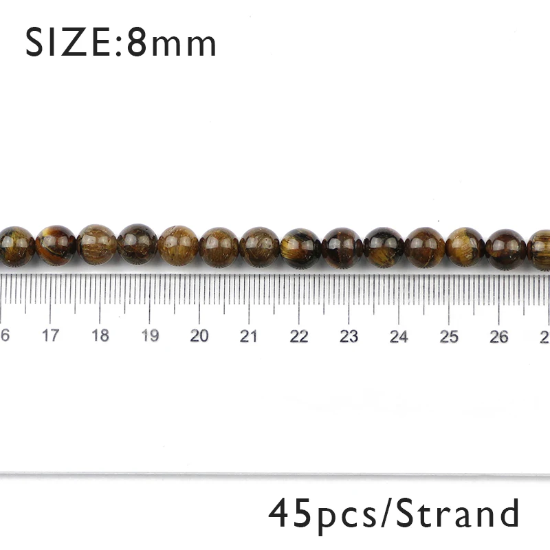 BTFBES натуральный камень тигровый глаз желтый рудные шарики 4/6/8/10/12 мм красивое круглое Новинка! фигурные бусины подходят для плетения браслетов своими руками - Цвет: 8mm 45pcs