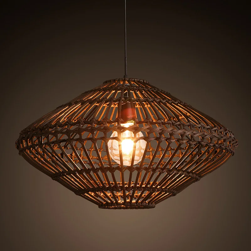 Southeast Asia Vintage Country Chinese Style Bamboo Wicker Rattan Southeast Asia Vintage Country Chinese Style Bamboo Wicker Rattan Pendant Lamp Restaurant Teahouse Home Decor Lighting