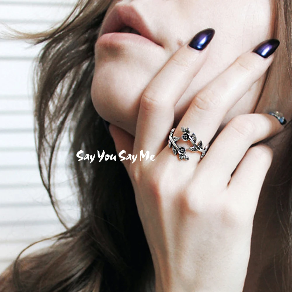

925 Sterling Silver Flower Ring Elegant Wedding Engagement Garden Ring Wholesale Fashion Jewelry Best Gift Say You Say Me