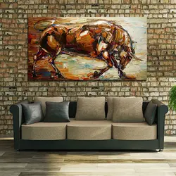 Современные аннотация сильный бык картина маслом 100% ручной росписью животных картина маслом на холсте стены искусства picture home decor