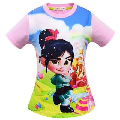 Новая одежда костюм Vanellope Von Schweetz на Хеллоуин Wreck It Ralph2 Ральф разбивает интернет одежда для маленьких девочек, Детский парик