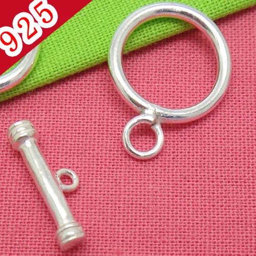 

Factory Price-10sets 100% 925 Sterling Silver Simple Design Toggle Clasps&Oval Clasps for diy Bracelets