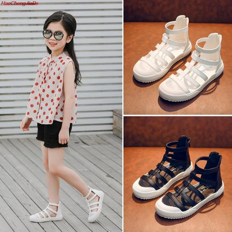 

Fashion Baby Girls Rome Style Gladiator Sandals Summer Children Sport Sandal Zip Kids Girl Casual Beach Shoes size 26-36