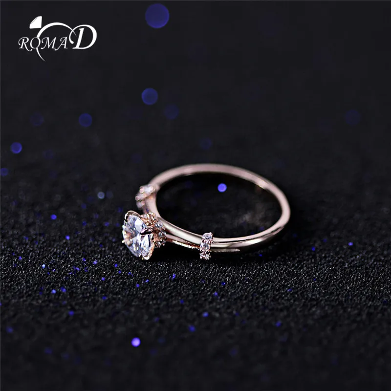 ROMAD Rose Gold Rings for Women engagement ring Bohemian cubic zirconia