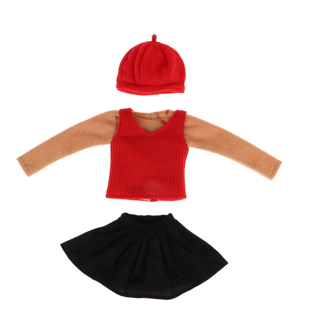 Handmade 1/3 BJD Doll Clothes - Pullover Sweater Vest & Miniskirt Berets For Night Lolita BJD Doll Party Dressup Costume