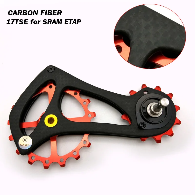 

Carbon Fiber Bike Rear Derailleur Pulleys Ceramic Bearings Jockey Wheel Set for SRAW ETAP