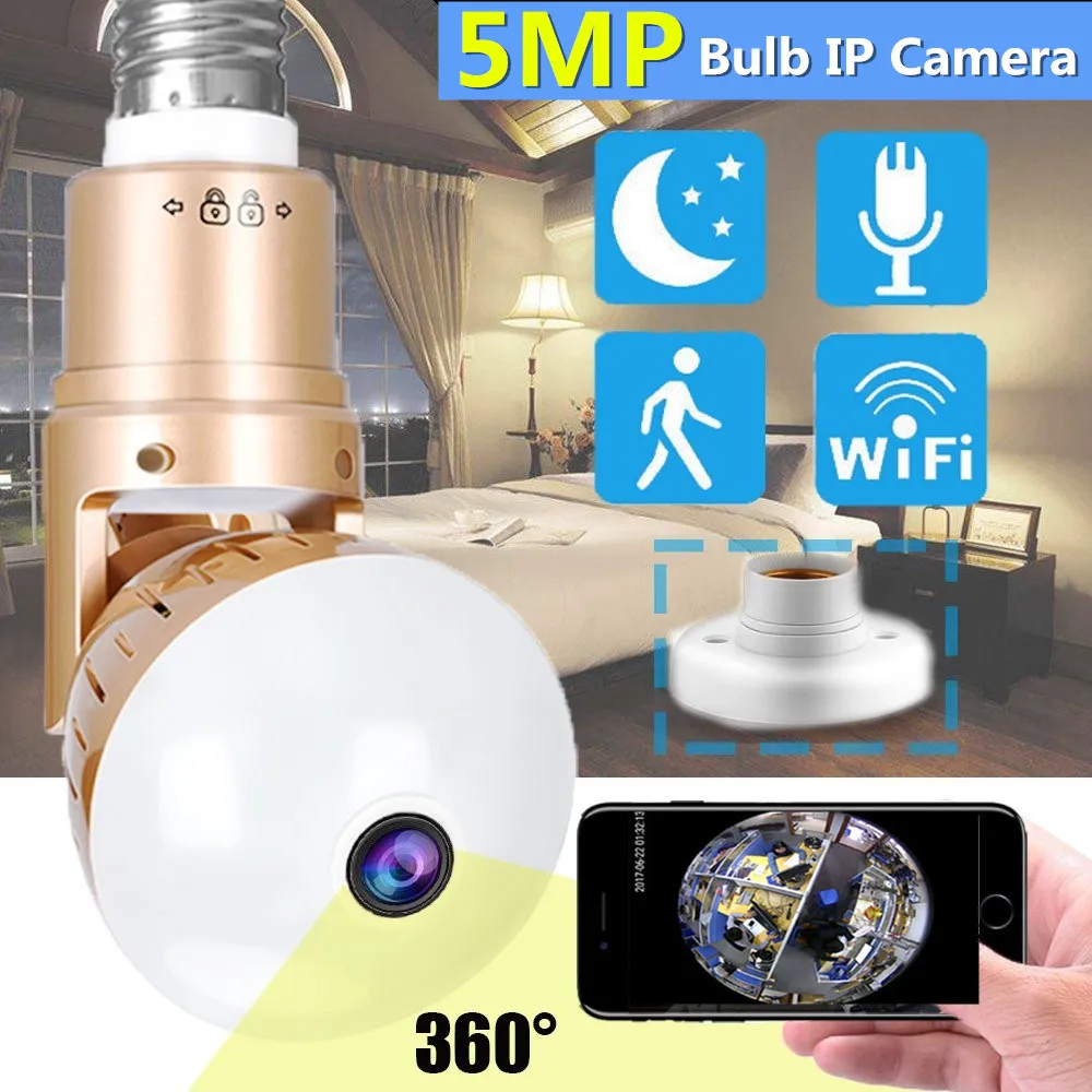 Беспроводная панорамная ip камера видеонаблюдения 360 дюйма 5 МП 1080P 2 МП|Камеры