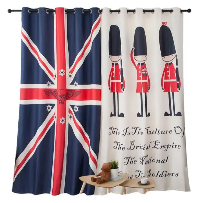 Затемненные занавески с изображением британского флага для детской комнаты, занавески для гостиной, спальни