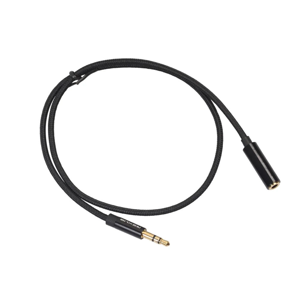Headphone Extension Cable 3.5mm Jack Male To Female Aux Cable Black 0.5 M