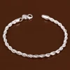New Silver plated Jewelry for women and men fashion Silver plated Chain Charm Flash twisted rope Bracelet Jewelry Bracelet H207 ► Photo 3/6