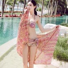 Cutout Print beach tunic Summer Long beach dress bikini cover up swimwear sport BeachWear Women Swimsuit