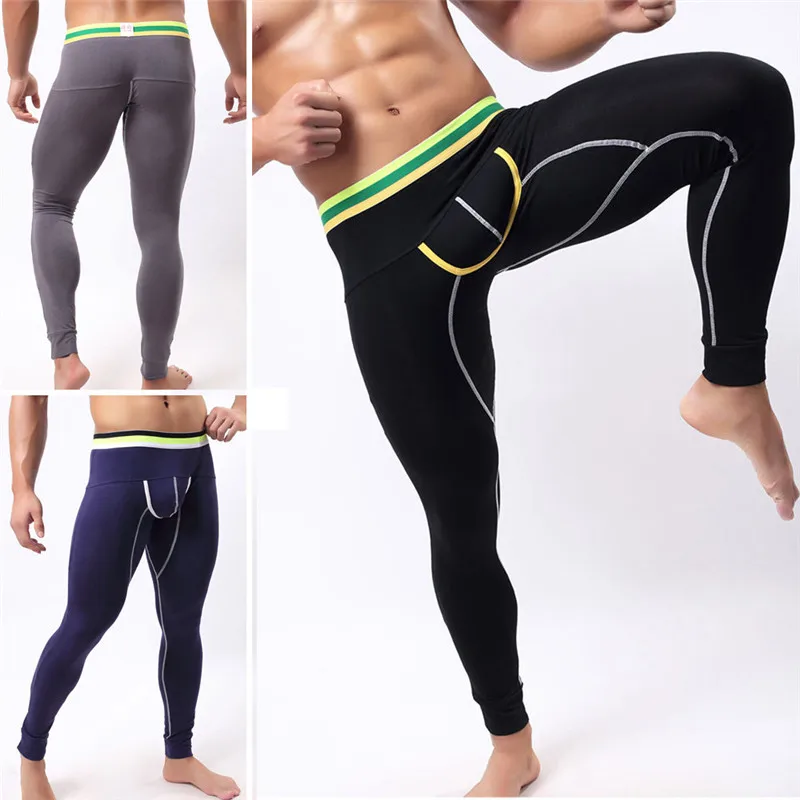 Fashion Men Baselayer Underwear Warm Cotton Legging Pants Cotton