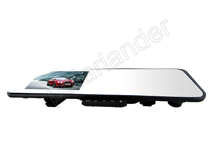 Горячий Автомобиль зеркало заднего вида DVR 4.3 дюймов TFT с двумя объективами передняя 120 градусов и 170 градусов ночного видения
