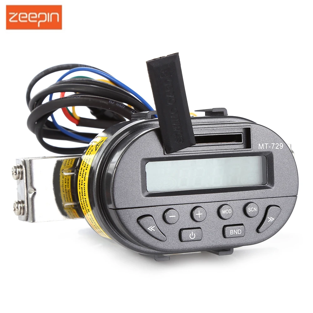 MT729 Мотоцикл Руль Радио аудио MP3 динамик поддержка дистанционное управление