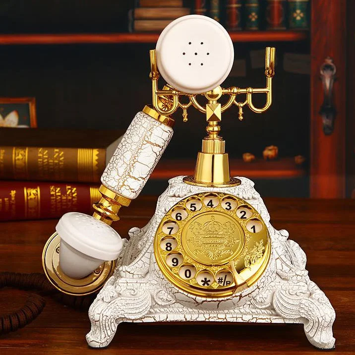 Gire o Telefone Fixo do Vintage Fixo para o Escritório Feito de Resina Revolve Dial Telefones Antigos Telefone Casa Hotel Estilo Europa - Imagem 2