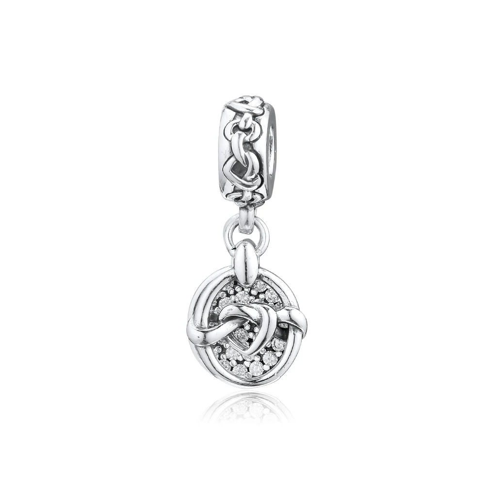 

Pandulaso Sterling Silver Jewelry Knotted Heart Dangle Charms Woman DIY Beads For Jewelry Making Fits Original Bracelets
