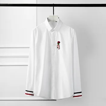 

Summer Man Shirts Luxury Flower Embroidery Men Shirt Short Sleeve Camisa Masculina Plus Size 4xl Mens Shirts Casual Slim Fit