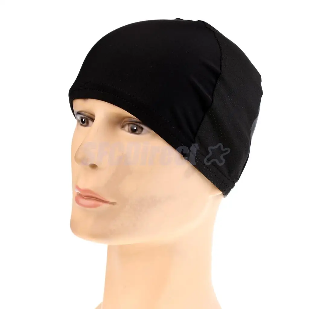 2Pcs Outdoor Women Men's Quick Drying Fleece Hat Bike Cycling Skull Cap Motorbike Under Helmet Riding Hats Caps Black White