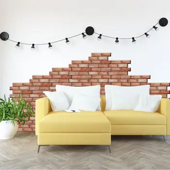 

10pcs Wall Decal 3D Anti-Collision Wall Sticker Removable PVC Irregular Brick Wall Panel Art Decors