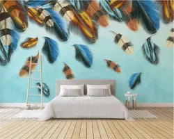 Beibehang пользовательские 3d обои современный высокого качества цветные перья Украшение стены картина papel де parede обои домашнего декора