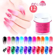 Горячая ногтей изменение температуры инфильтрационный порошок блеск погружения согревающий порошок для ногтей