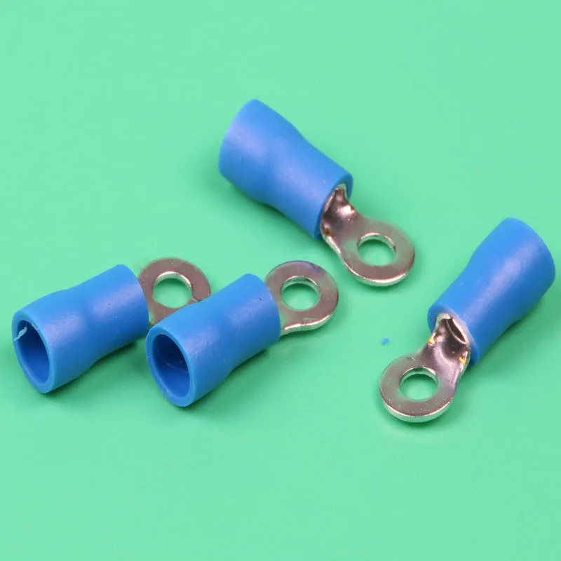 100pcs RV2 3 4 Stud Size Vinyl Insulated Ring Terminals For 16 14 AWG