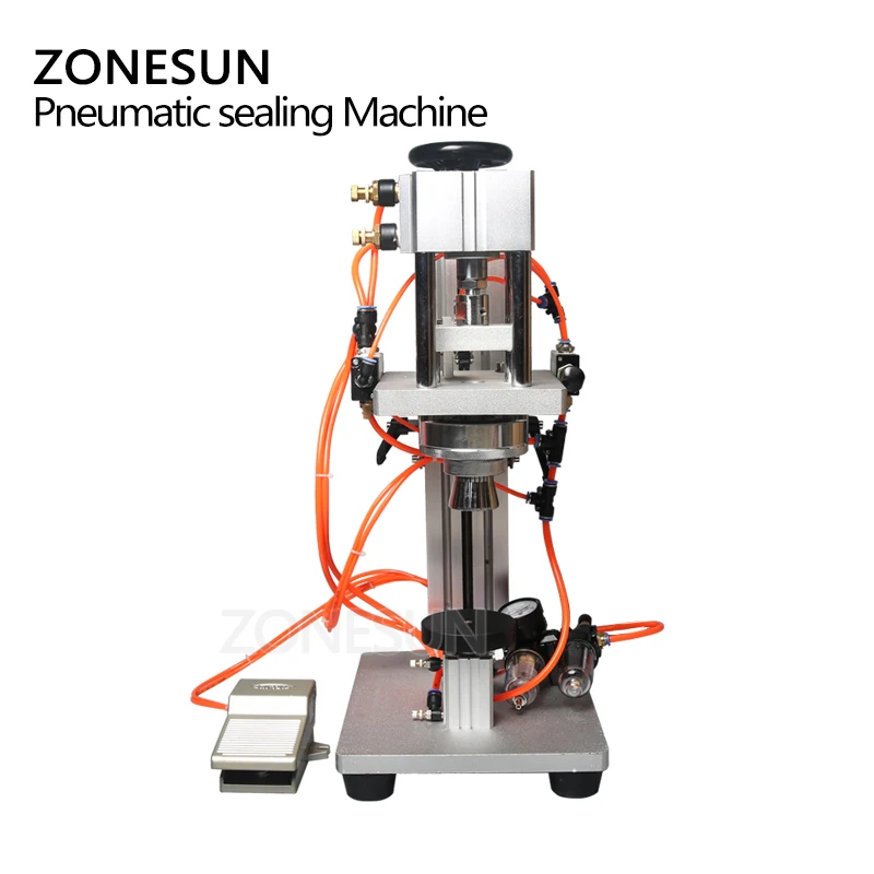 ZONESUN пневматический флакон для парфюма, опрессовочная машина, оральный спрей, головка, колпачок, пинг машина, крышка, запирающий металлический колпачок