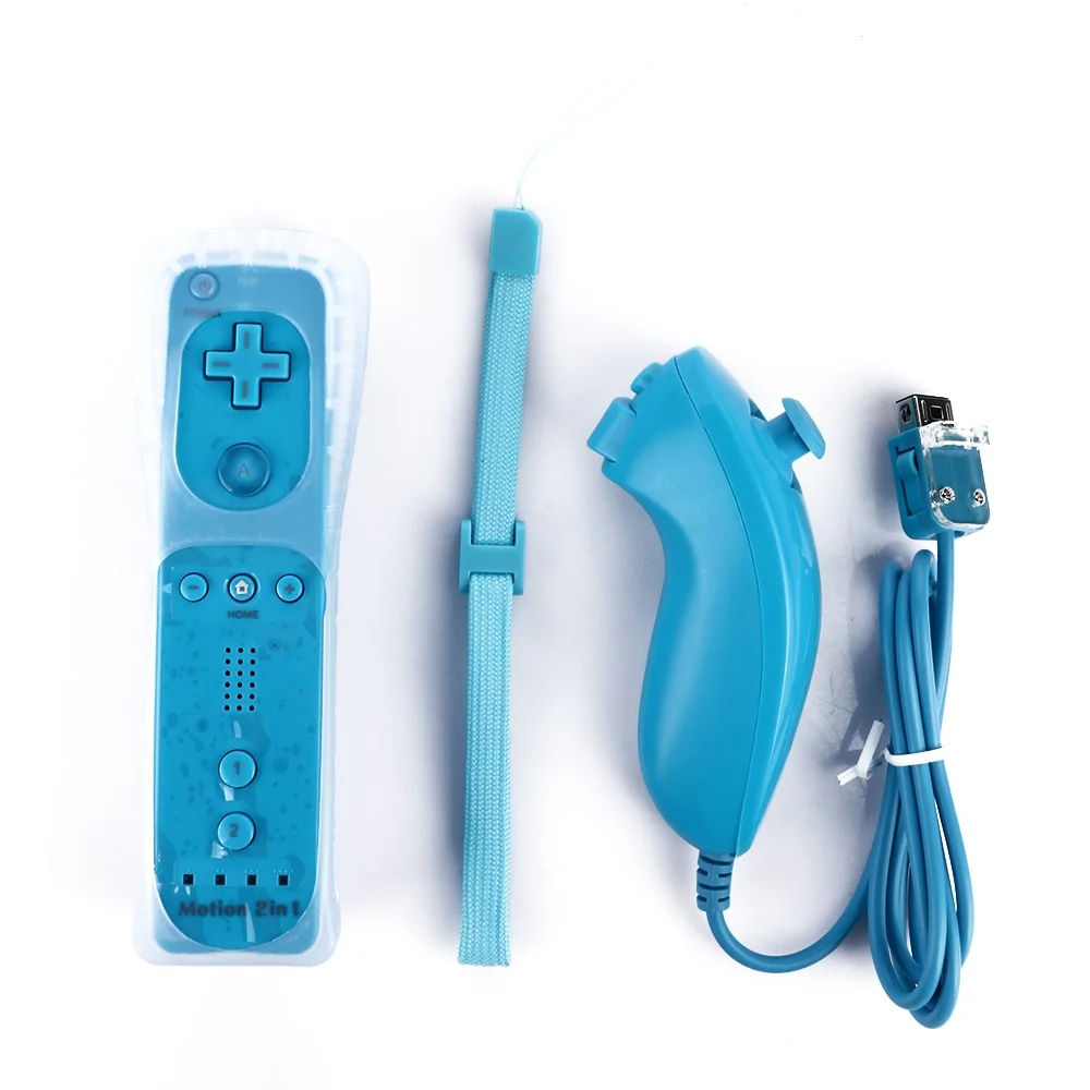 Skup Nowy bezprzewodowy zdalny gamepad 2 w 1 dla Wii i Wii U wbudowany Motion Plus Nintend Nunchuck Controle Joystick Joypad