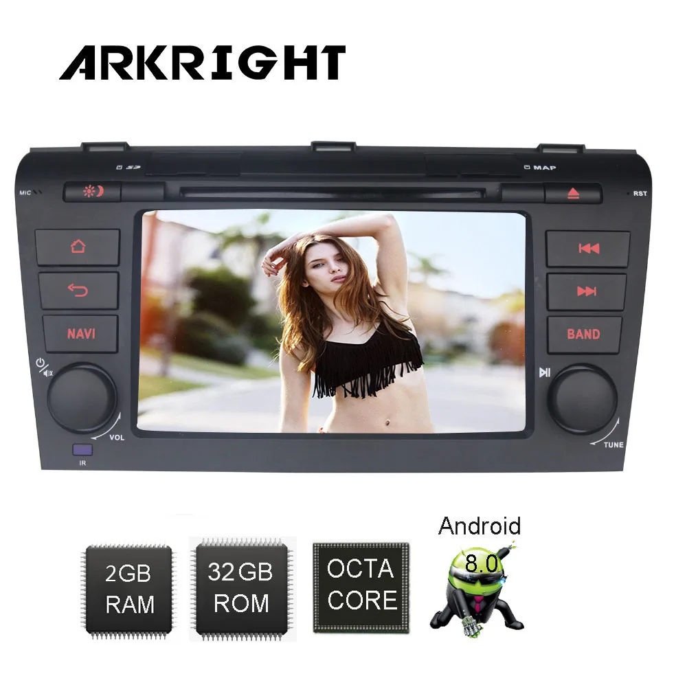 

Double Din 2GB+32GB 7" Android 8.0 PX5 Octa Core Car Radio GPS Navigation Wifi 1024*600 Resolution For Mazda3 Multimedia Player