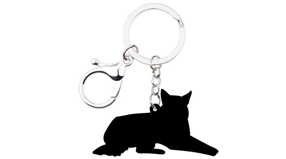 Bonsny Acrylic German Shepherd Dog Key Chains Keychains Rings Fashion Animal Jewelry For Women Girls Pet Lovers Bag Car Charms