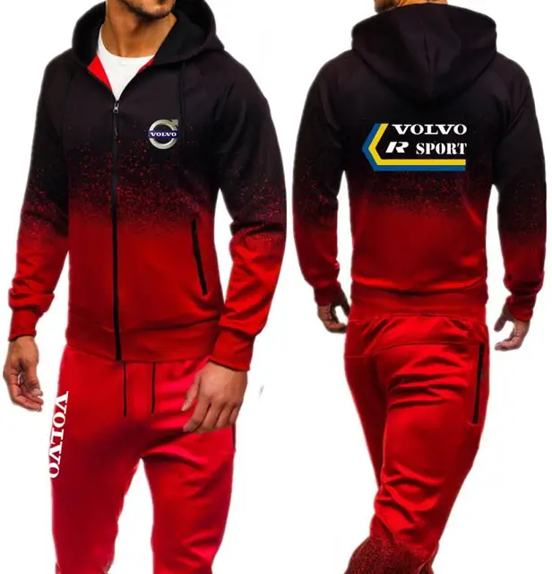 Volvo R chándal deportivo para hombre 2019 otoño ropa deportiva hombre Conjunto 2 piezas cremallera Sudadera con capucha chaqueta + Moleton Masculino conjuntos - AliExpress