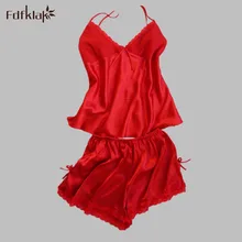 Летние пижамы комплекты Для женщин женский набор сон Для женщин пикантные тонкие шорты на подтяжках шелковые пижамы Домашняя одежда плюс Размеры M-XXL E975