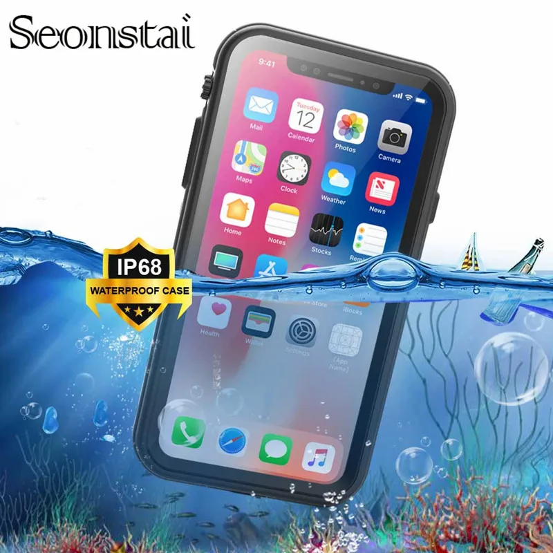 Для iPhone Xs Max герметичный водонепроницаемый чехол для X XS Xr ударопрочный с
