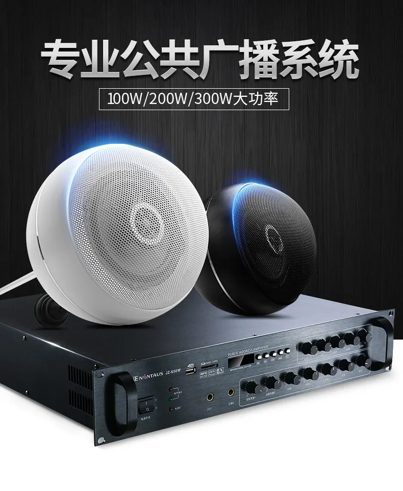 Us 196 0 Back Ground Music System Wall Hanging Ball Ceiling Speakers With Power Amplifier Package Set Public Address System In Public Broadcasting