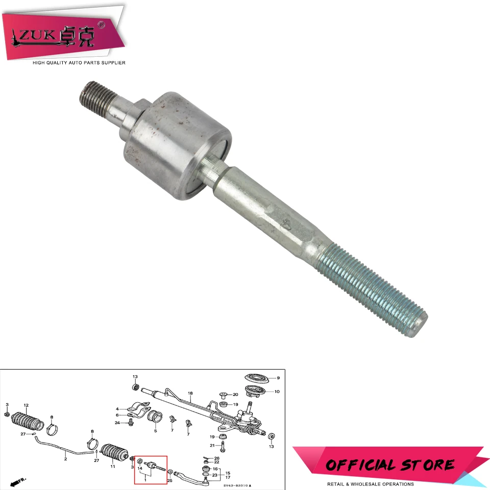

ZUK Steering Tie Rod End Inner Rack End Set Axial Ball Jiont For HONDA ACCORD 1994-1997 ODYSSEY 1995-1997 For Acura CL 1997-1999