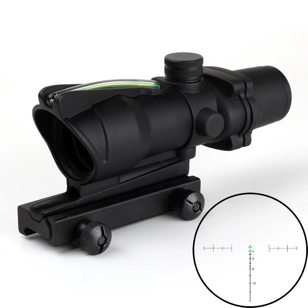 الصيد Riflescope شيفرون الفريق التعاوني 4X32 الألياف البصرية الحقيقي نطاق الأحمر الأخضر مضيئة الزجاج المحفور شبكاني التكتيكية البصرية البصر