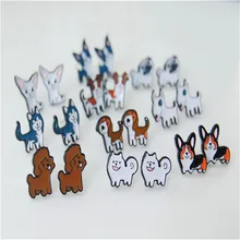 New Arrival Cartoon Cute Dog 10breed Animals Chihuahua Bulldog Bull Terrie Stud Earrings Female Gift Fashion