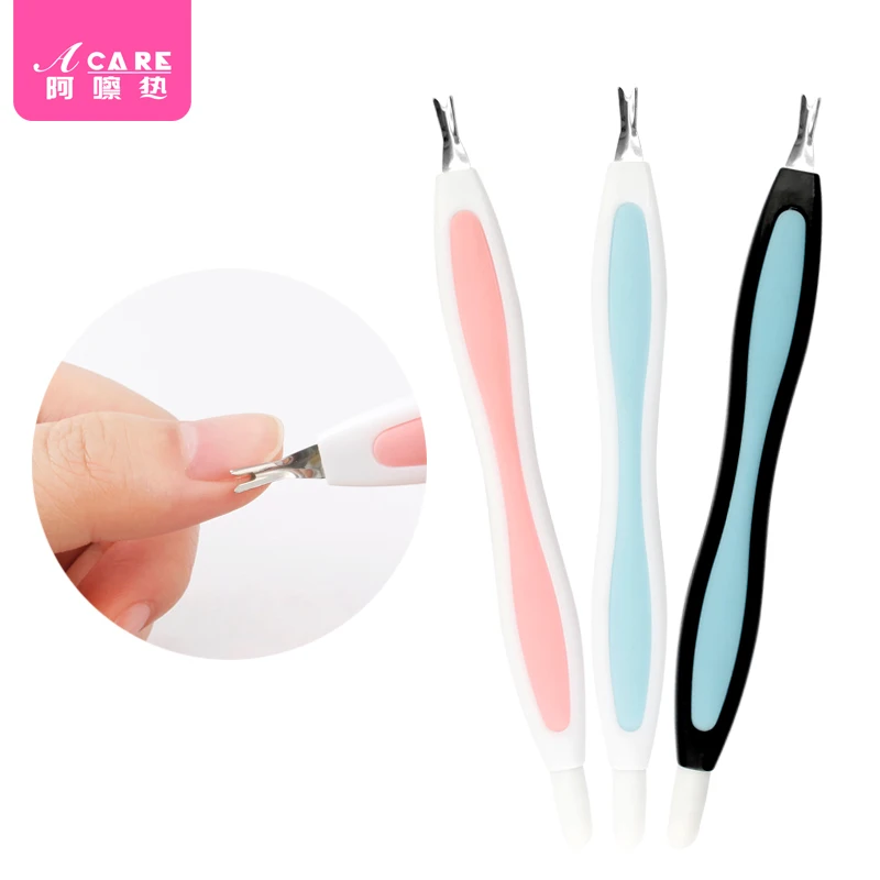 

Acare 1pc Dead Skin Fork Cuticle Pusher Silicone Double Sided Finger Polish Pusher Manicure Care Tool New Nail Art