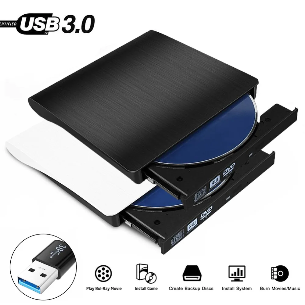

USB 3.0 External DVD CD Drive Burner Slim Portable Driver For CHUWI ZEUSLAP T-bao Teclast Jumper YEPO ZEUSLAP DeeQ GMOLO Amoudo