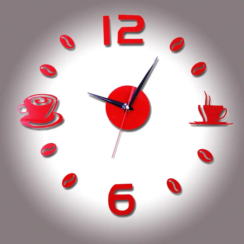 Современные Кварцевые 3D настенные часы таймер часы немой наклейка для настенных часов Diy гостиная украшения дома инструменты красный Прямая