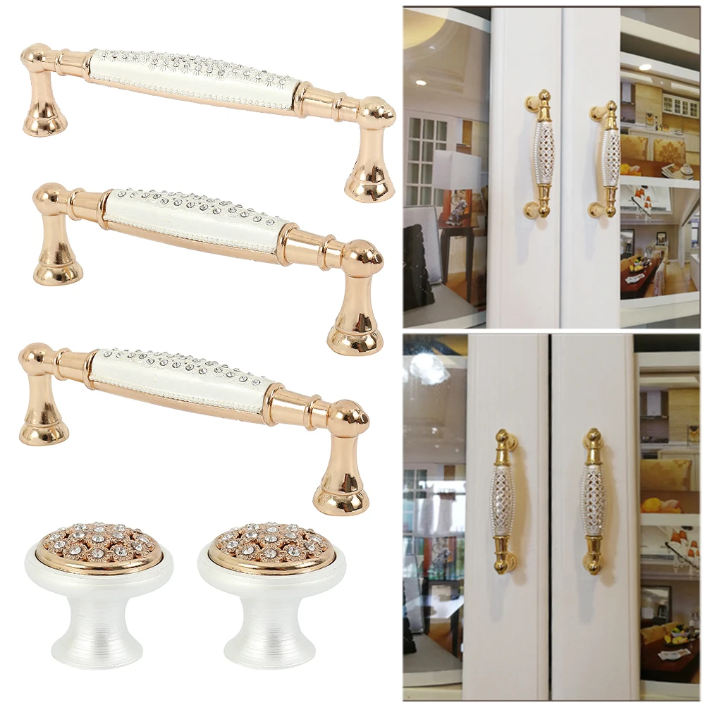 

Diamond Door Handles Crystal Furniture Drawer Pulls Fashion Cupboard Wardrobe Handle Kitchen Cabinet Closet Knobs and Handles