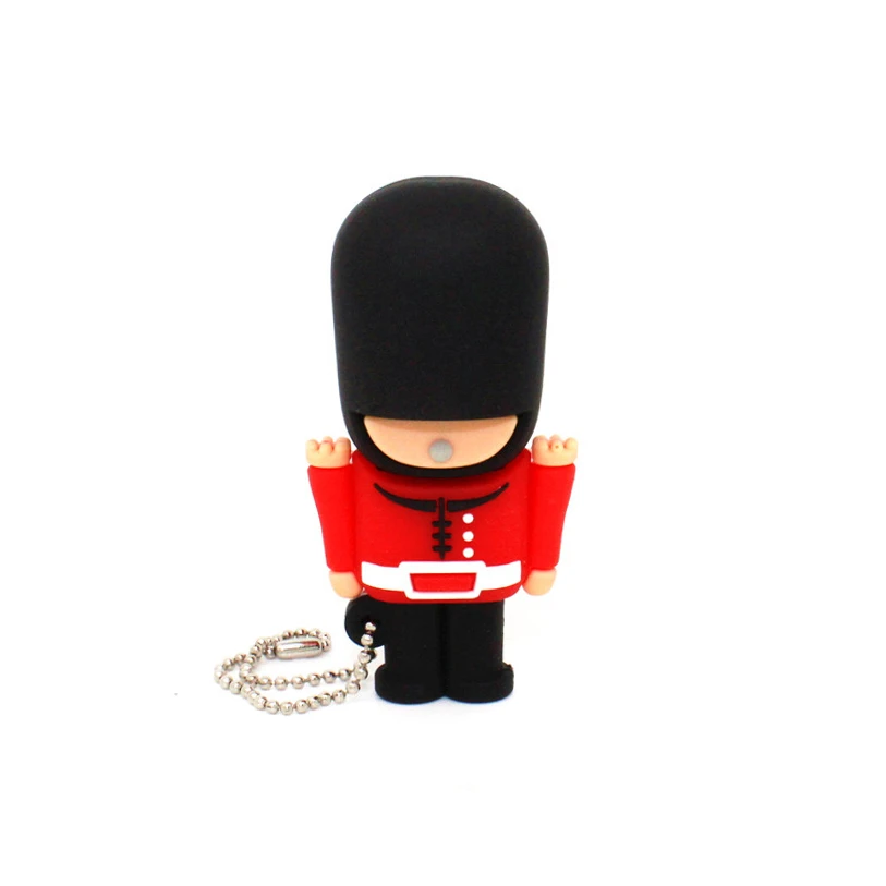 16/32/64GB Pendrive Cartoon British Guard Soldier USB Flash Drive Memory Stick 