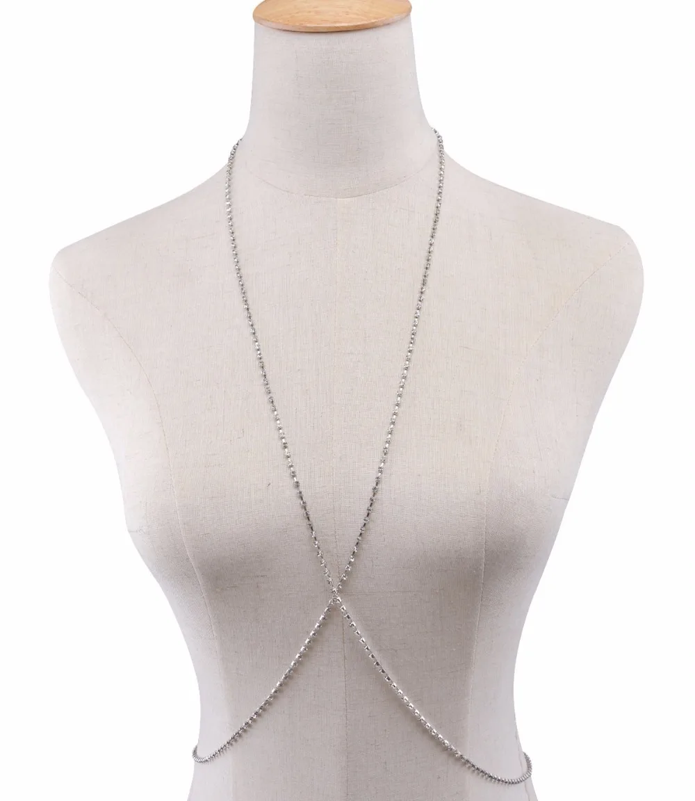 maxi crystal necklace women fashion bohemian body jewelry collier