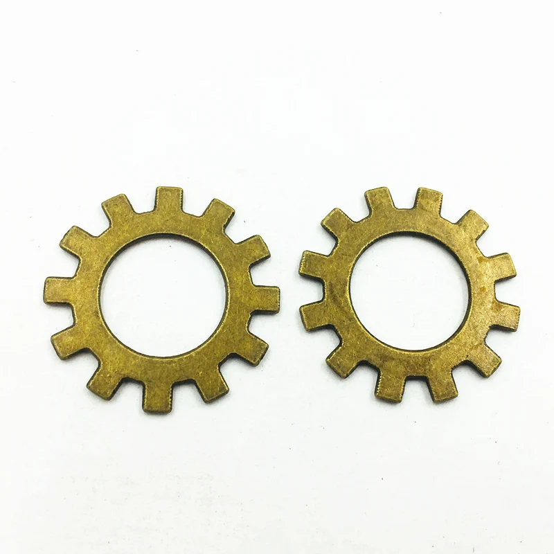 

20Pcs Pendants For Bracelets Necklaces Antique Bronze Tone Round Gearwheel Metal Charms Craft Jewelry DIY Accessories 24mm