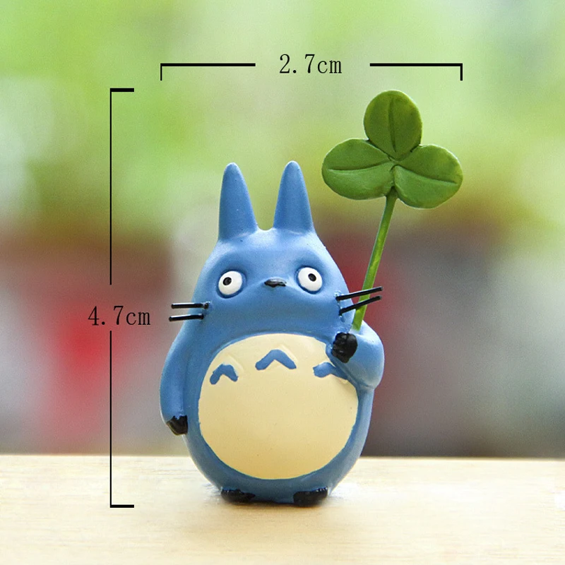 Тоторо с листом милая фигурка игрушка студия Ghibli Хаяо Миядзаки Мой сосед Тоторо ПВХ Фигурки Коллекция Модель детские игрушки - Цвет: Blue Totoro